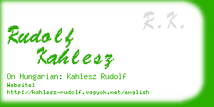 rudolf kahlesz business card